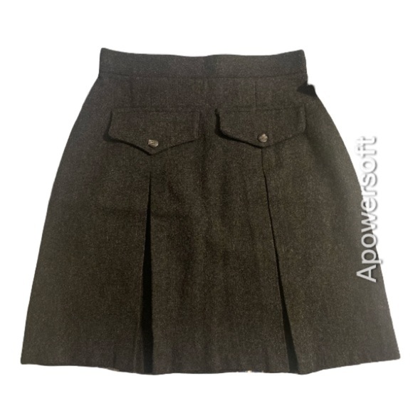 NWT Vintage Tracy Evens Wool-Like Charcoal Gray Preppy Skirt - Picture 2 of 11